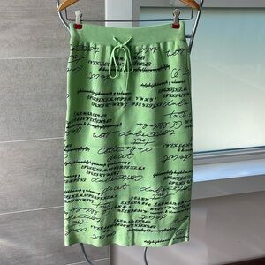 Knit Printed Midi Skirt